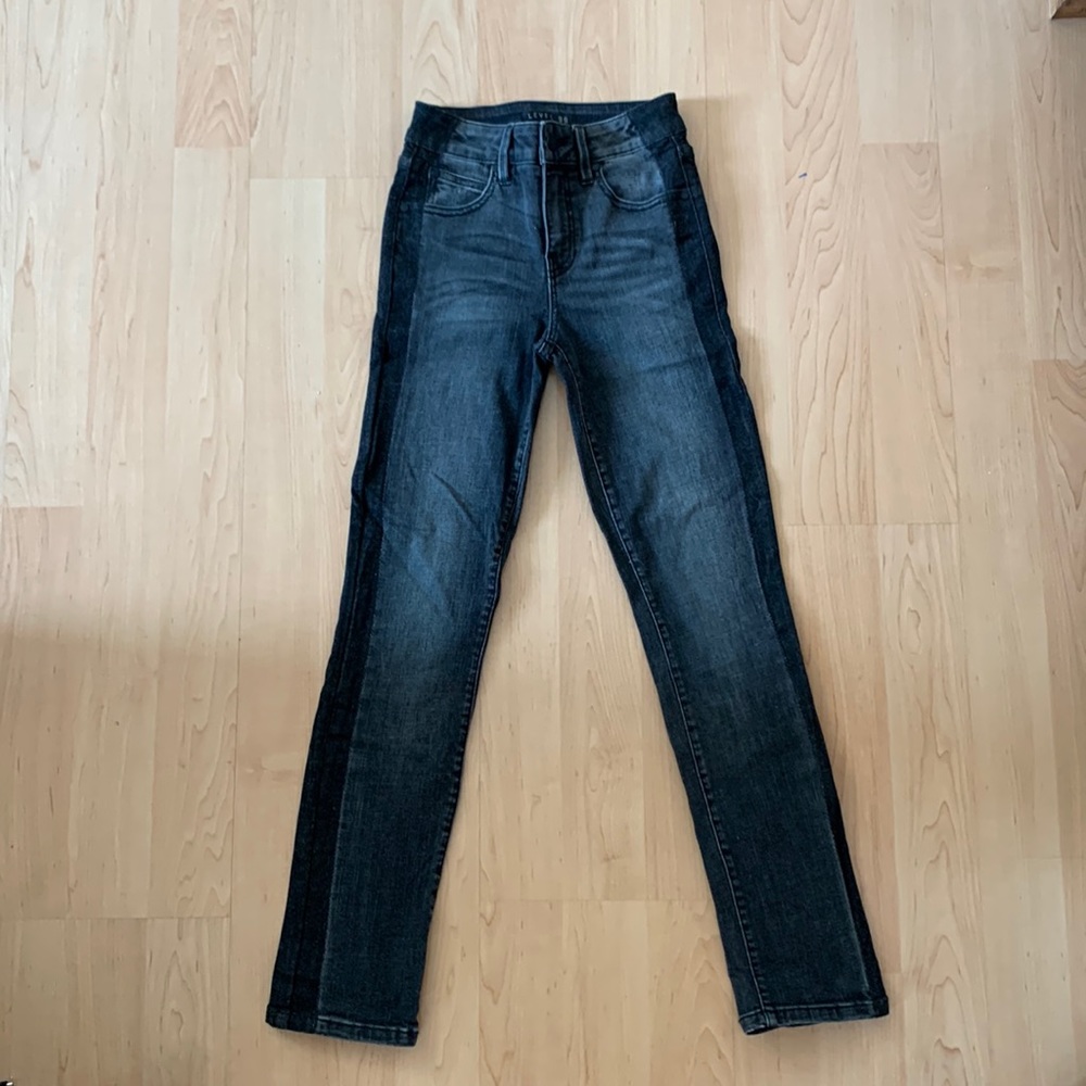 Level 99 High Rise Straight Side Stripe jeans